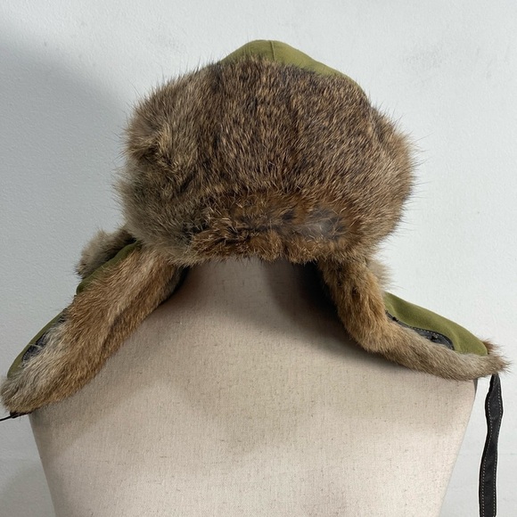 Crown Cap Aviator Cap Rabbit Trim - Picture 3 of 11